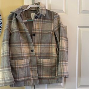 H&M Gray and Tan Wool-Blend Jacket